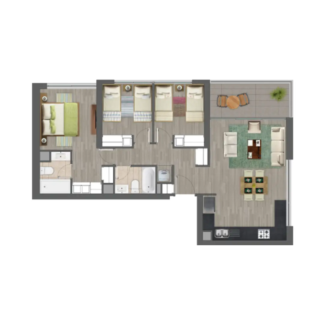 Planta Torre B - Modelo Tipo 2